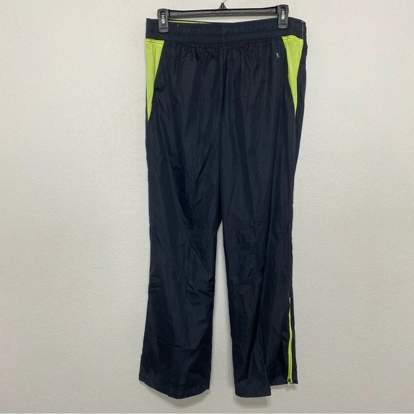 Danskin Now Green Black Elastic Waistband Leg Zipper Pull On Track Pants Size L - Picture 1 of 9